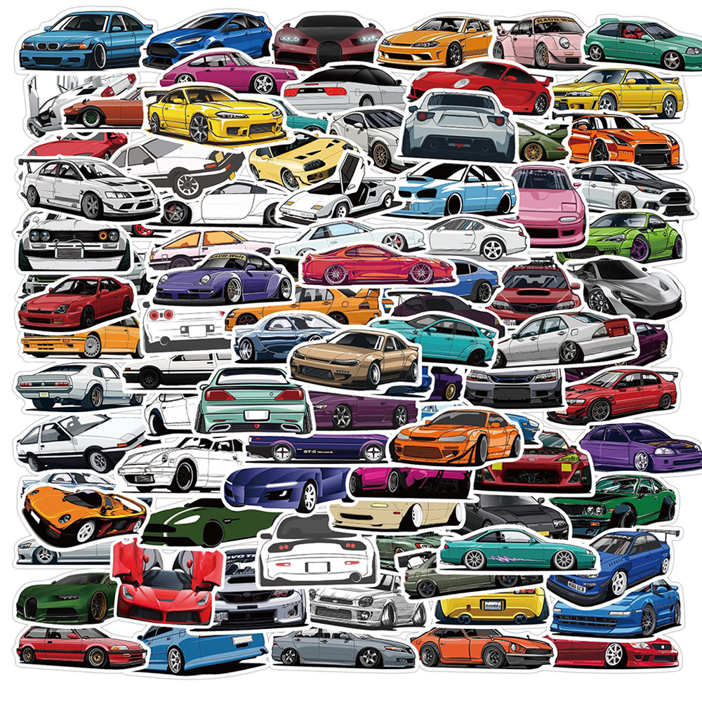 Laptop Accessories Kids - 10/50/100PCS Retrofit Racing JDM Stickers Car