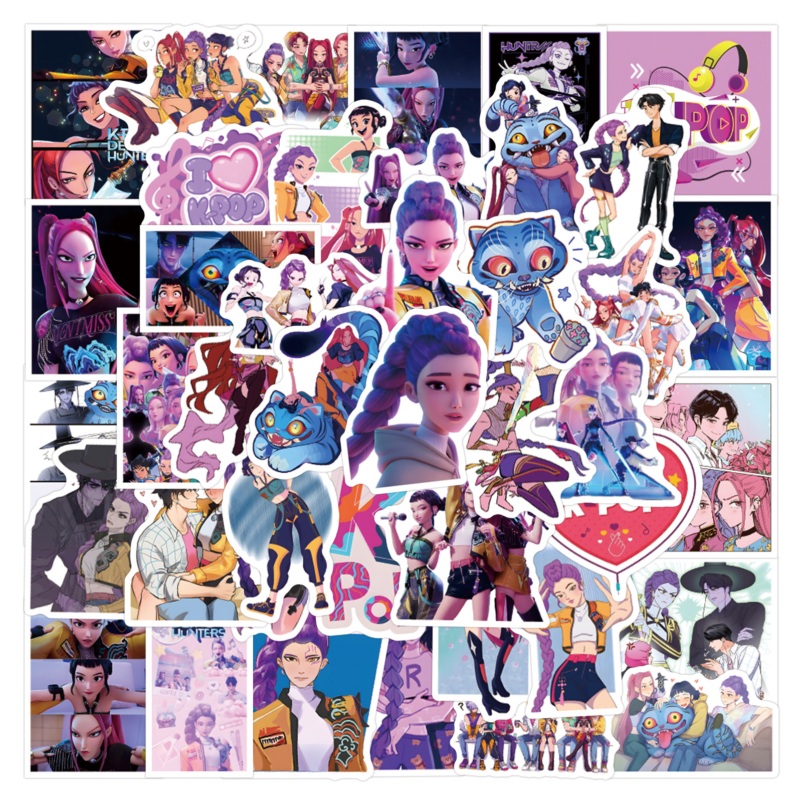 Laptop Accessories Diy - 55/110pcs K-Pop Anime cartoon Stickers Animation