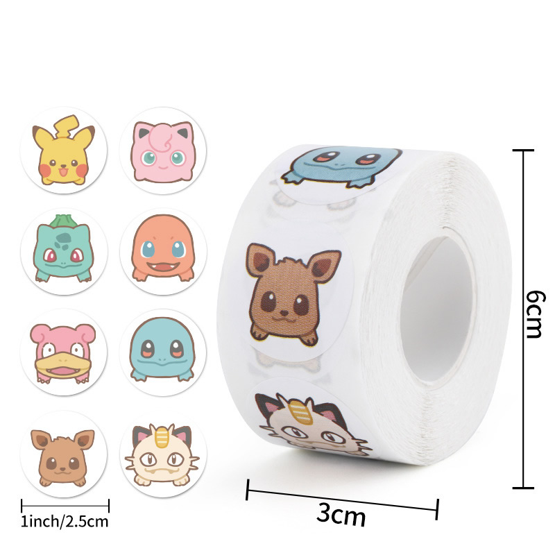 500pcs Roll Cartoon Pokemon St - đánh giá và giá Laptop Accessories Kids