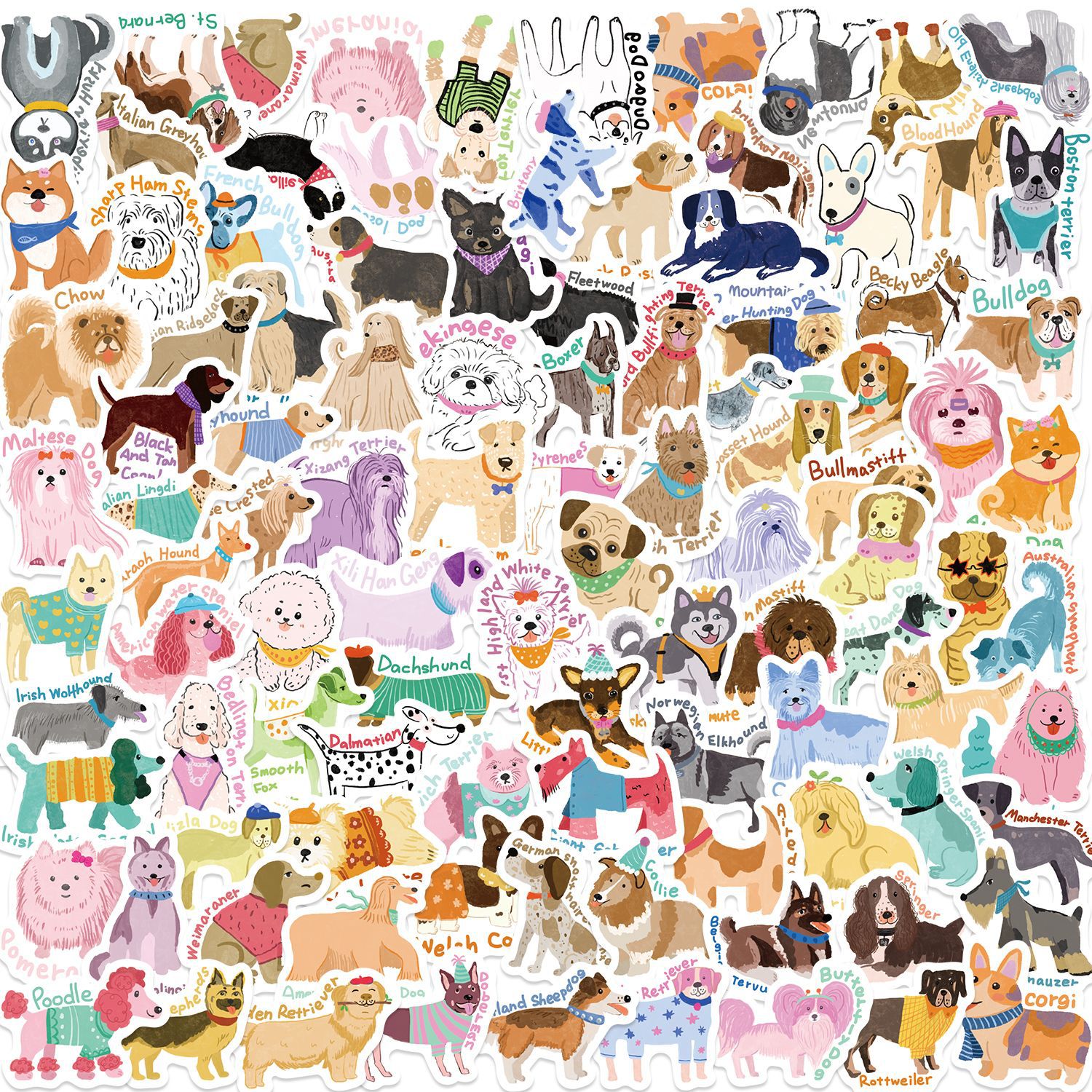 100PCS Cute Dog Graffiti Stick - đánh giá và giá Laptop Accessories Kids