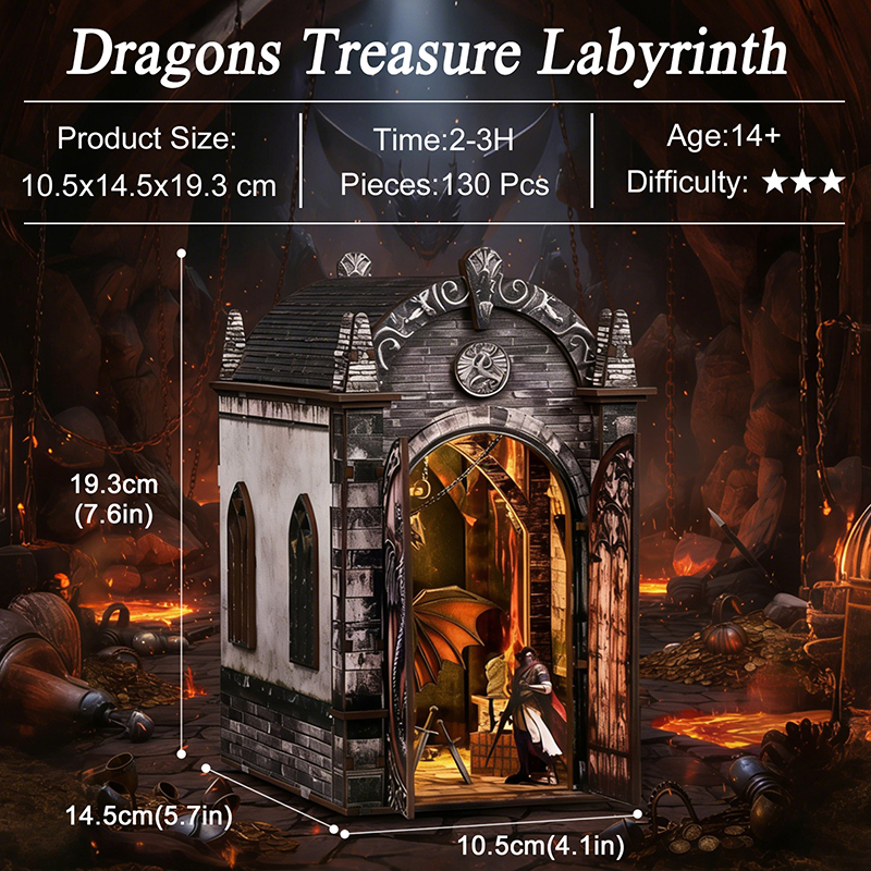DIY Book Nook Kit Dragon Knigh - đánh giá và giá Laptop Accessories Light