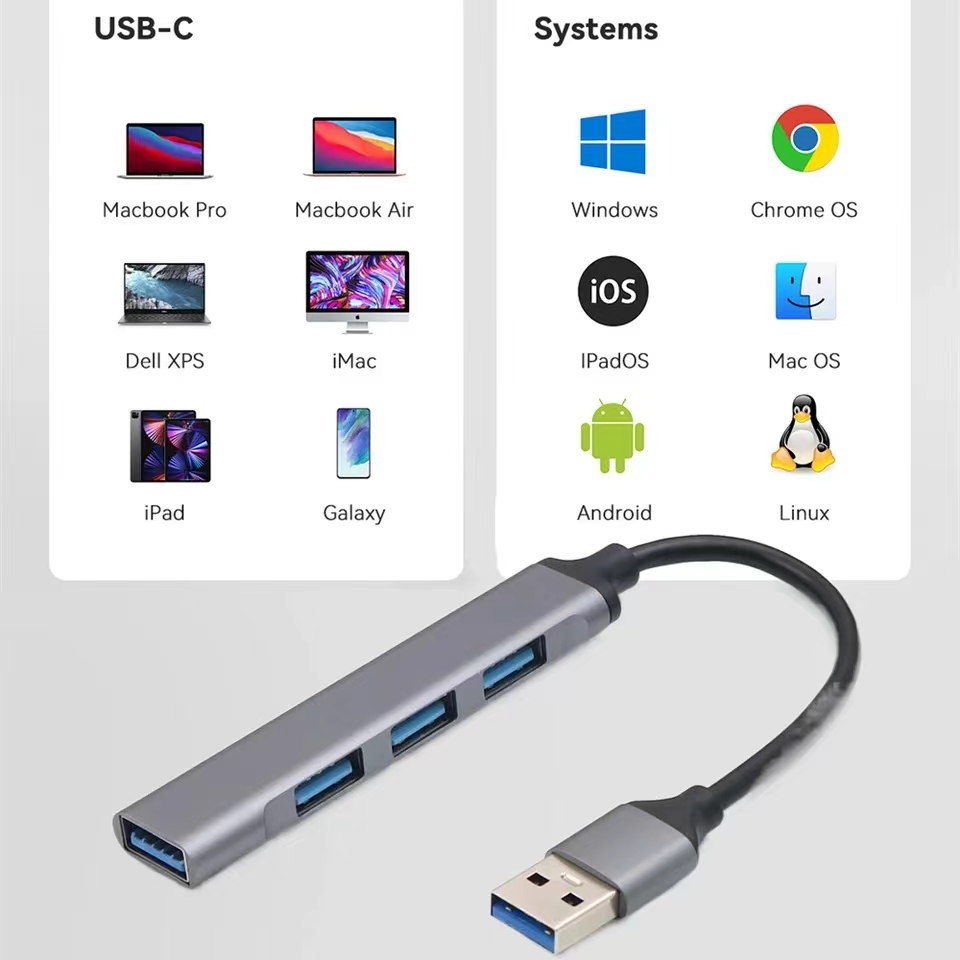 4-Port Multi-Splitter USB Hub  - đánh giá và giá Mac Laptop Accessories