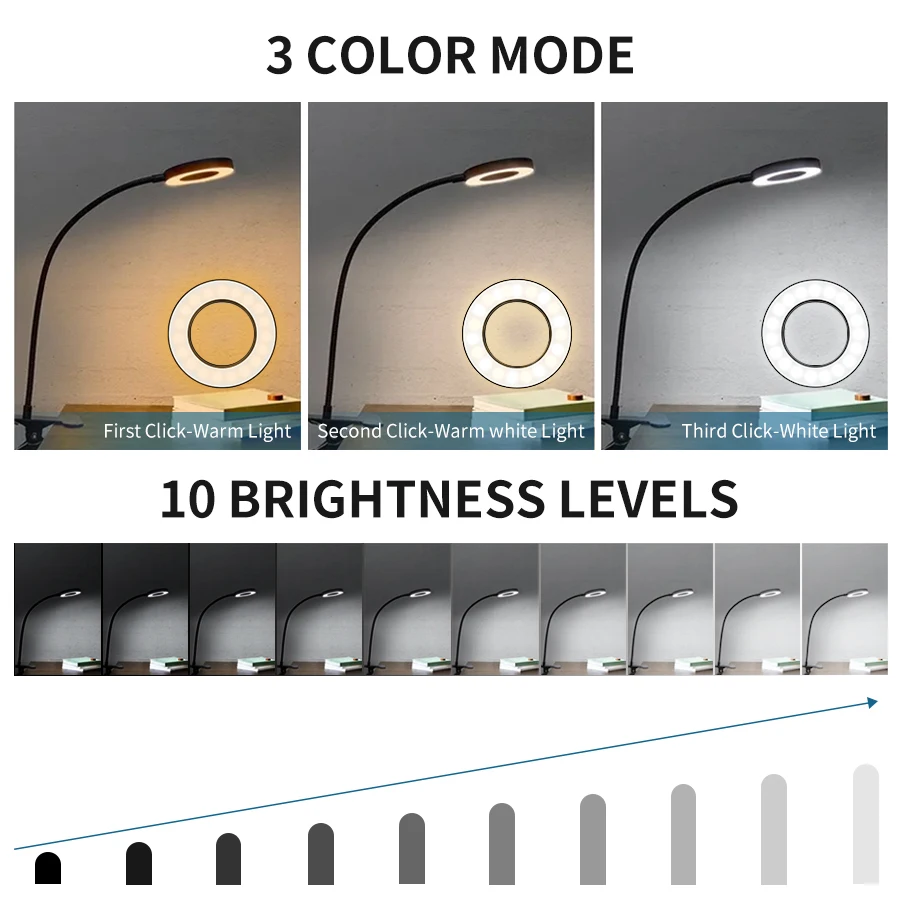 48 LEDs Clip on Desk Lamp 360° - đánh giá và giá Laptop Accessories Light