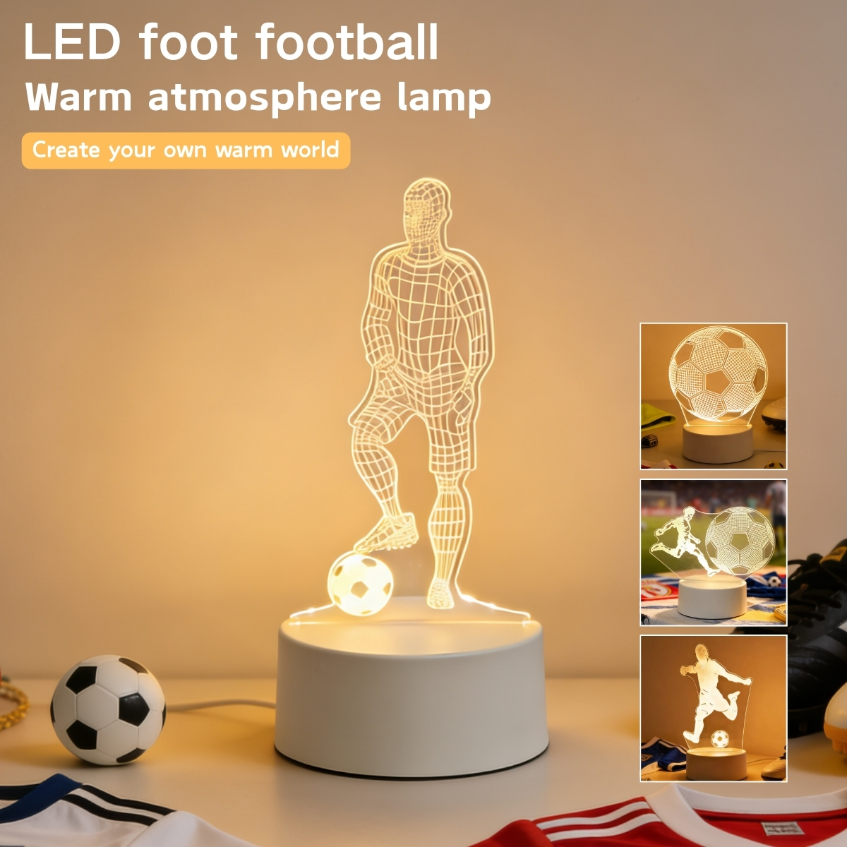 LED 3D Football Theme Table La - đánh giá và giá Laptop Accessories Light