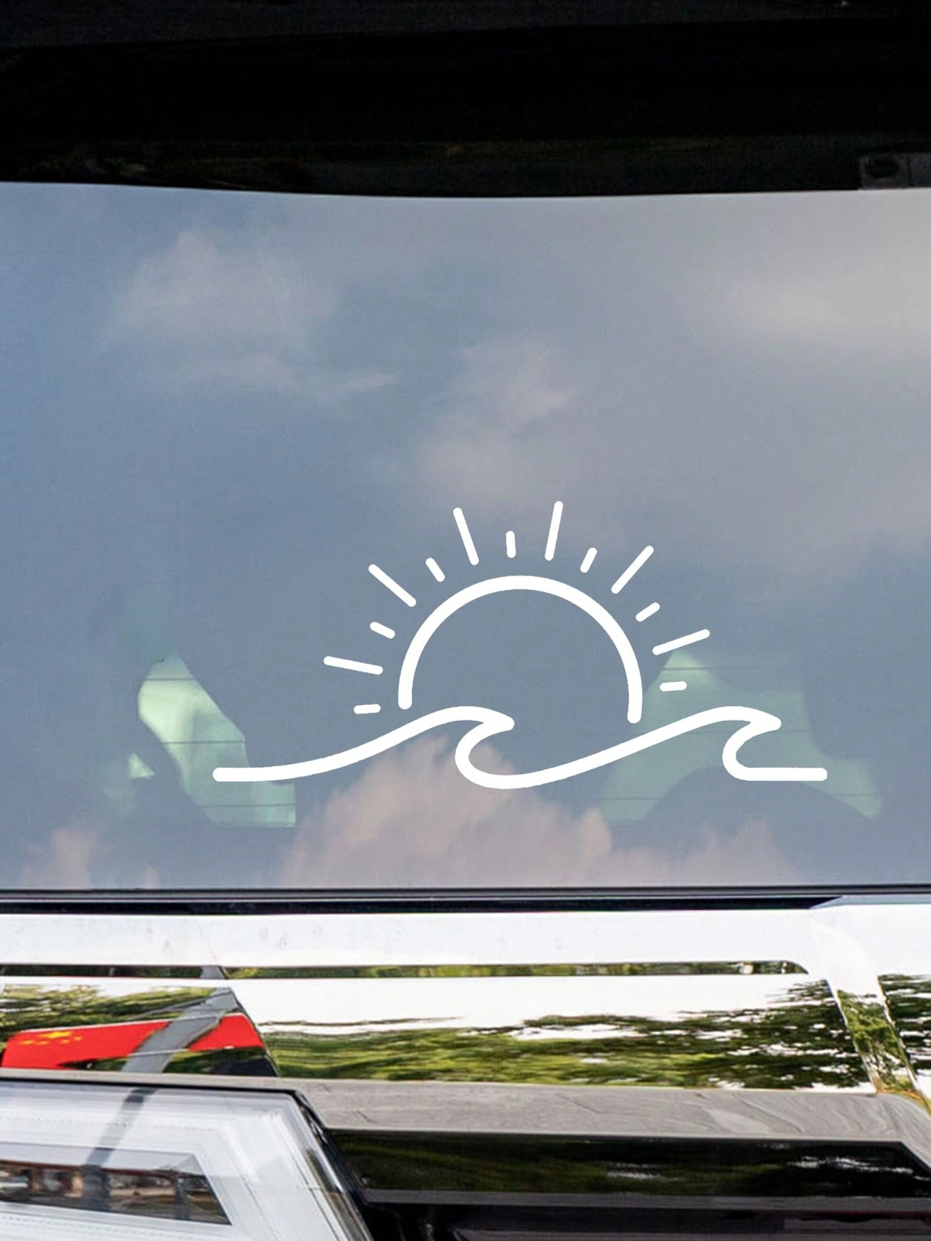 1pc White 30*15cm Sun Wave Car - đánh giá và giá Laptop Accessories Diy