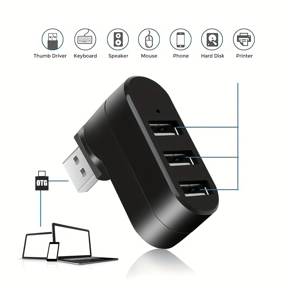 USB 2.0 Hub 3 Ports 180° Rotat - đánh giá và giá Xiaomi Laptop Accessories