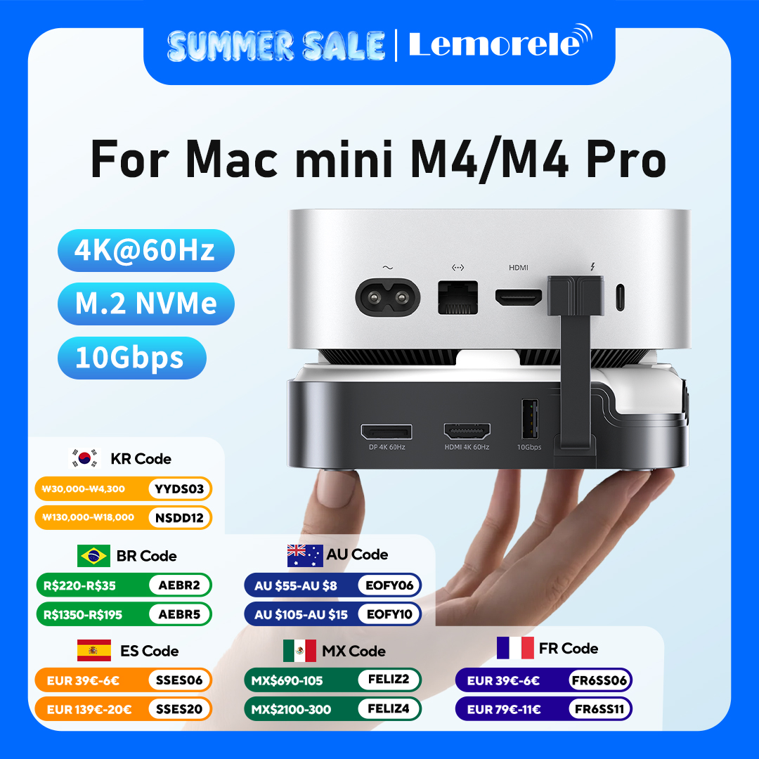 Lemorele Macmini M4 DocK USB H - đánh giá và giá Mac Laptop Accessories