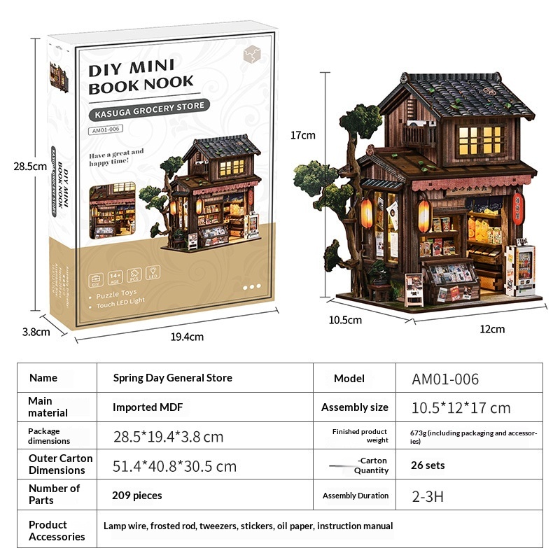Book Nook 3D Wooden Assembled  - đánh giá và giá Laptop Accessories Light